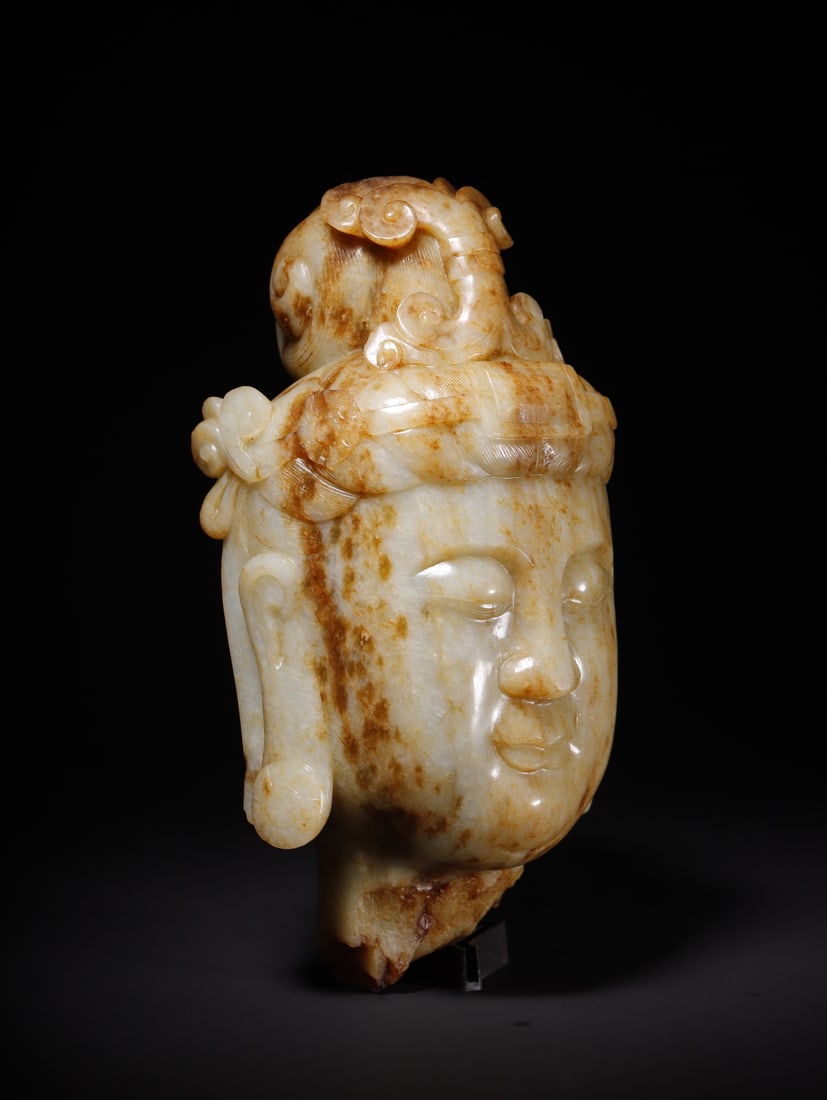 A Exquisite Hotan Jade Buddha Head - 6