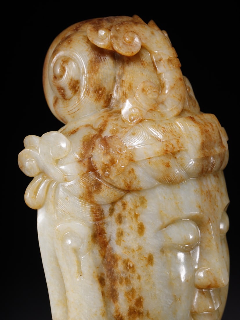 A Exquisite Hotan Jade Buddha Head - 7