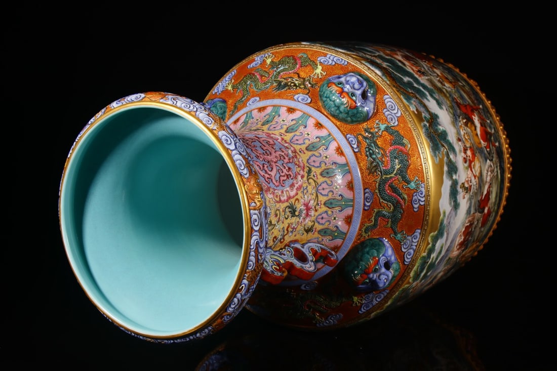A Exquisite Enamel Lotus Pattern Horse Pattern Vase - 7