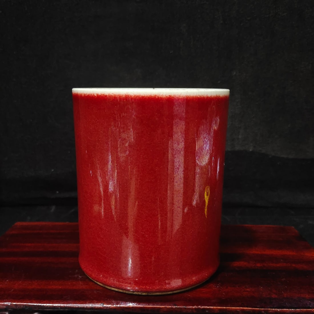 A Exquisite Lang Red Glazed Brush Pot - 2