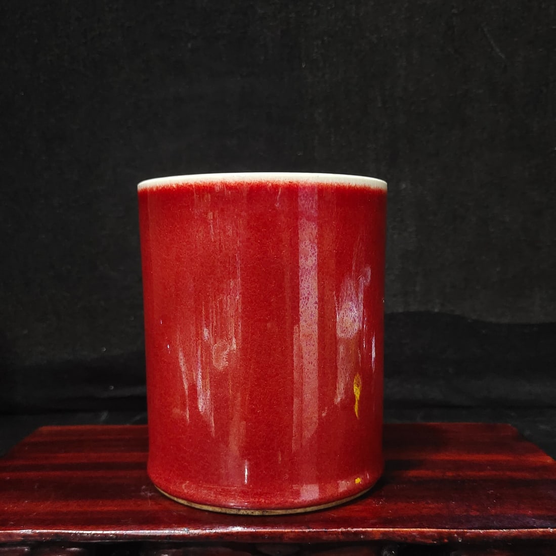 A Exquisite Lang Red Glazed Brush Pot - 3