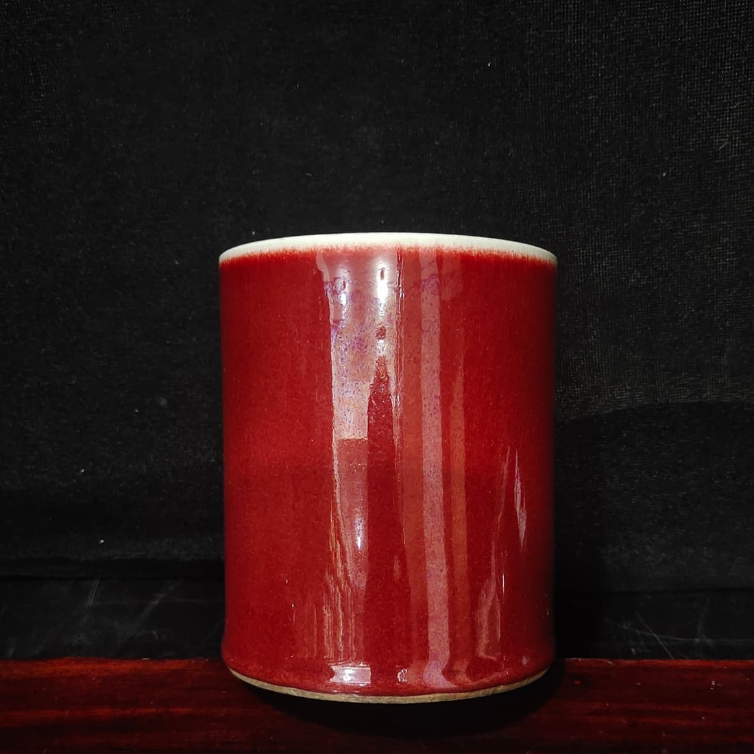 A Exquisite Lang Red Glazed Brush Pot - 6