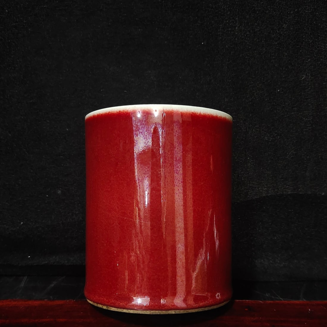 A Exquisite Lang Red Glazed Brush Pot - 7