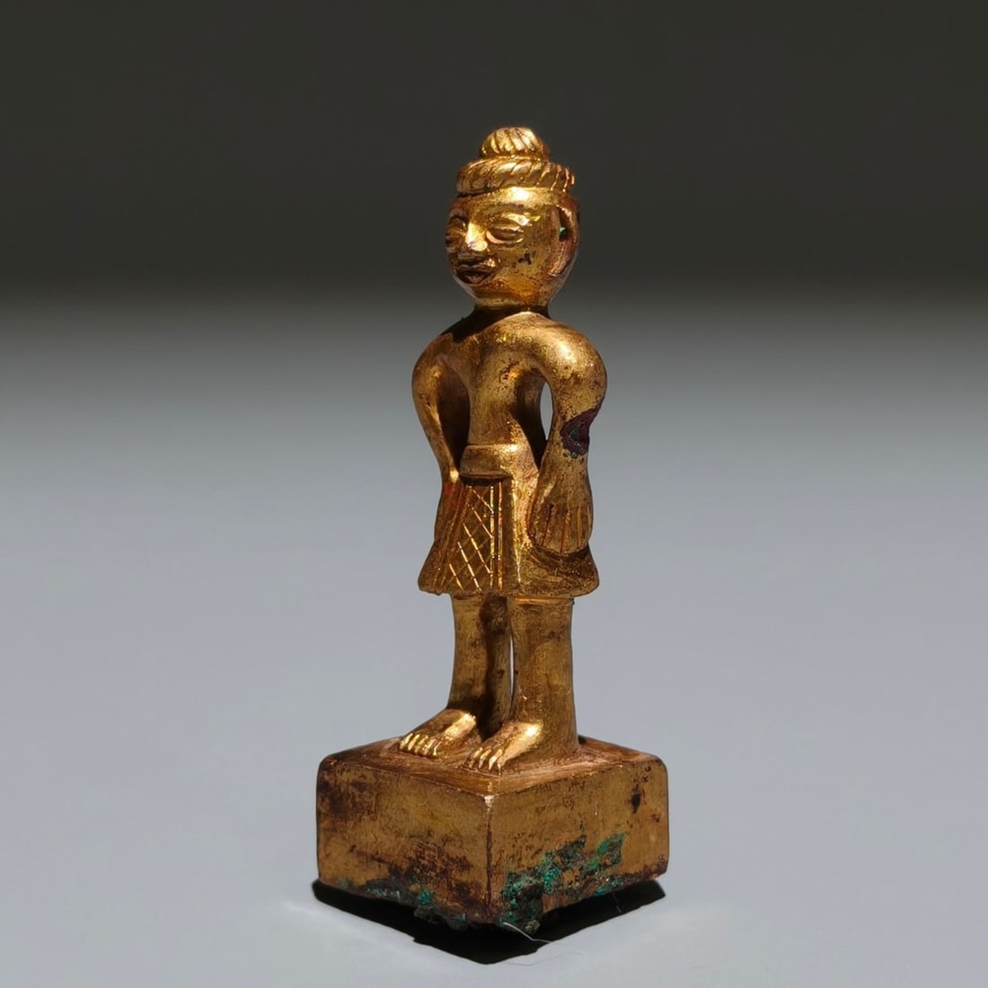 A Exquisite Gilt Bronze Figures Seal - 3