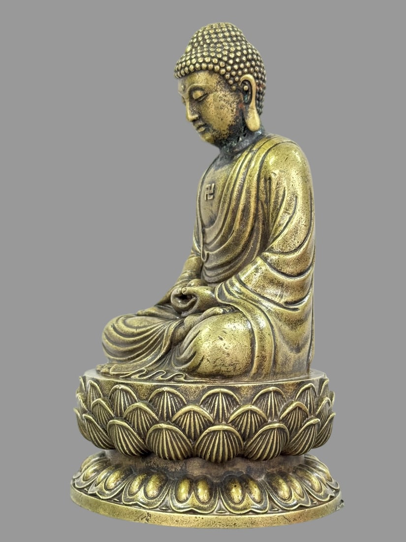 A Exquisite Copper Buddha Statue Ornament - 4