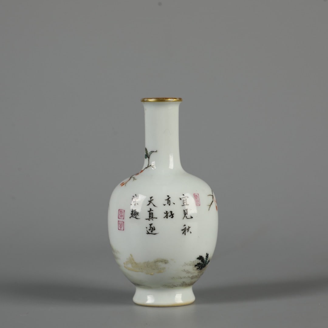 A Exquisite Famille-Rose Rabbit Pattern Vase - 7