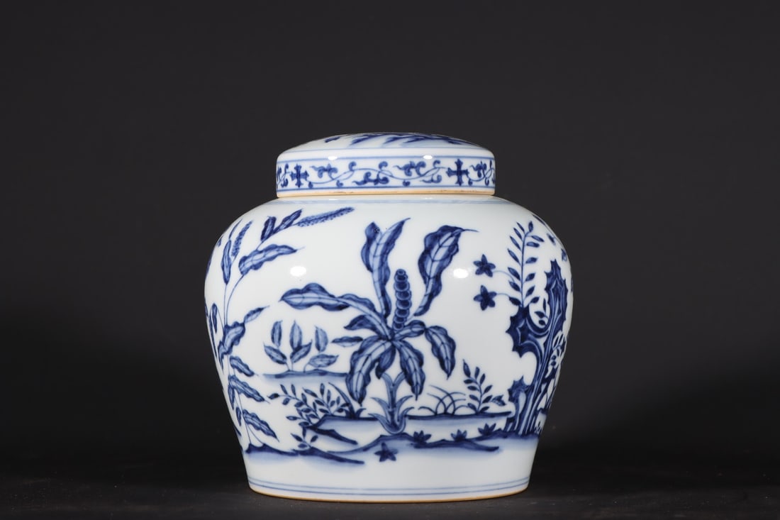A Exquisite Blue and White Flower Pattern Jar - 2