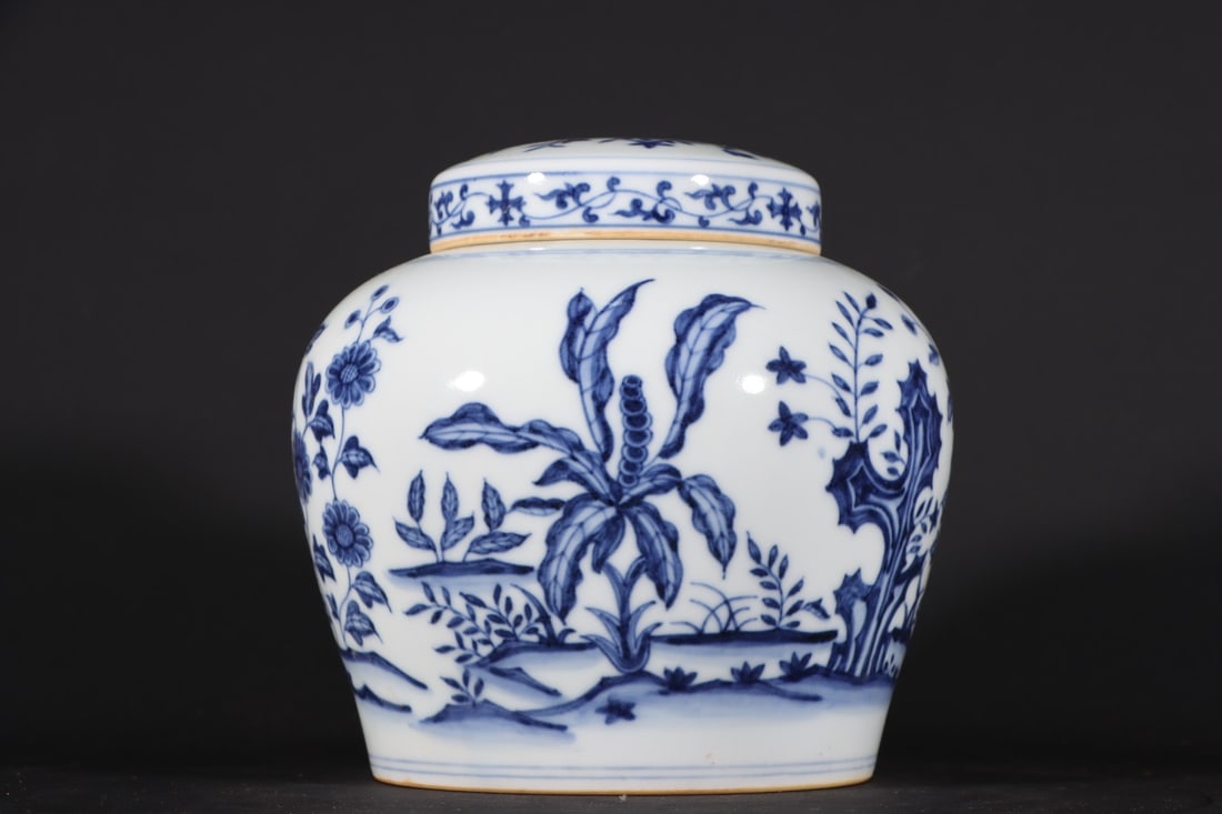A Exquisite Blue and White Flower Pattern Jar - 5