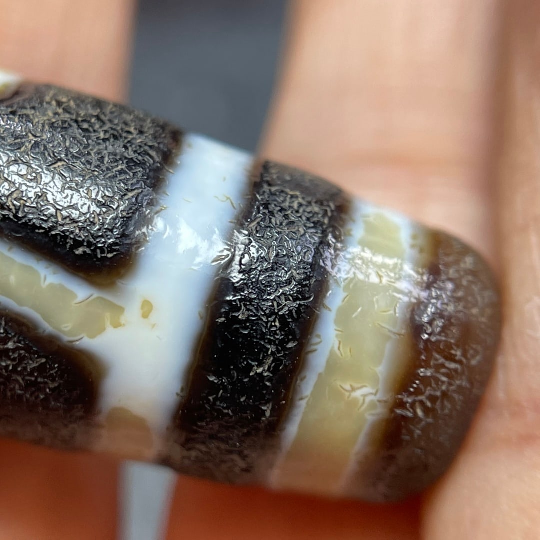 A Exquisite Tiger Tooth Dzi bead - 9