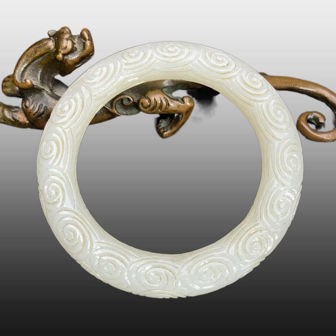 A Exquisite Hotan Jade Auspicious Cloud Pattern Bracelets - 6