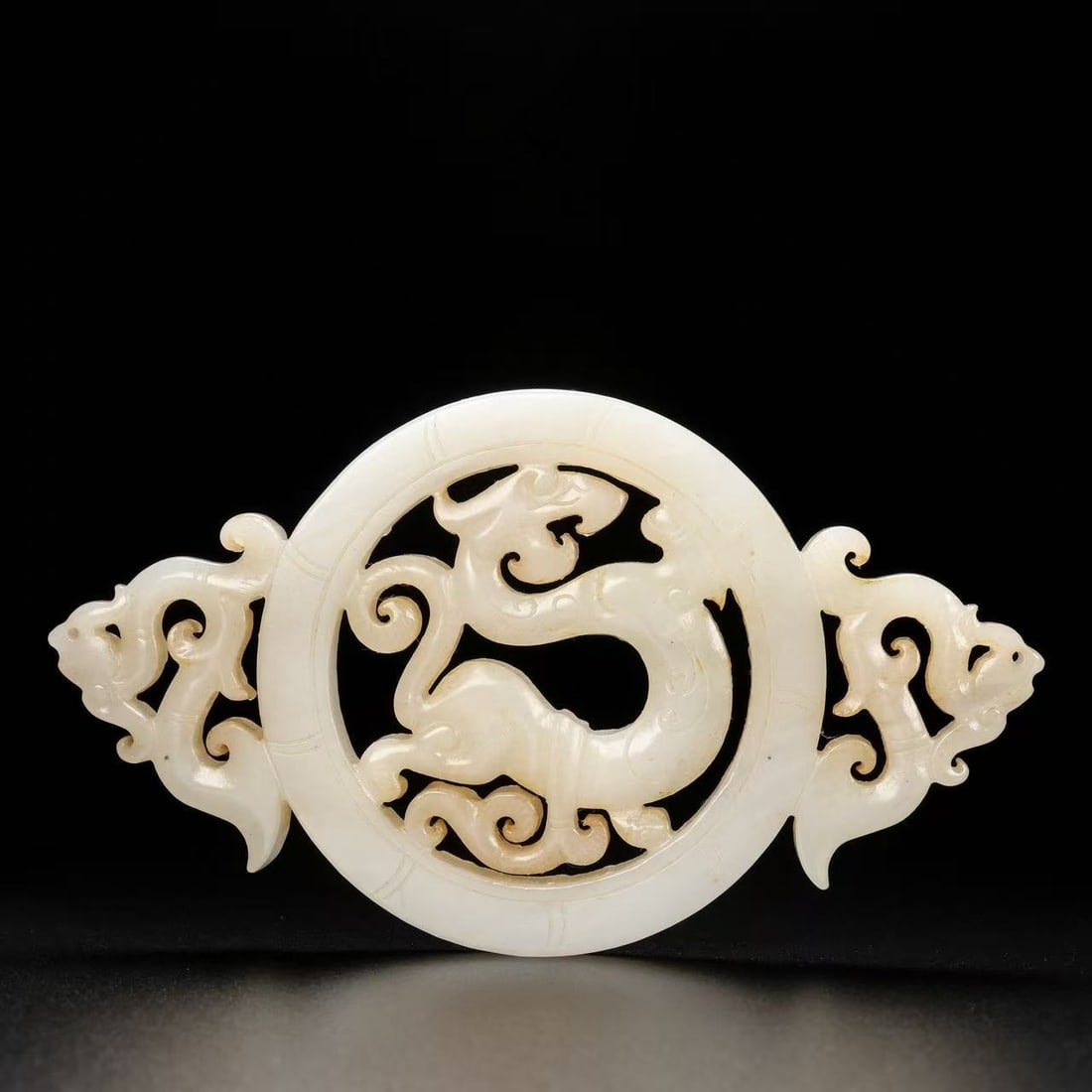 A Exquisite Hotan Jade Dragon Pattern Bi - 3