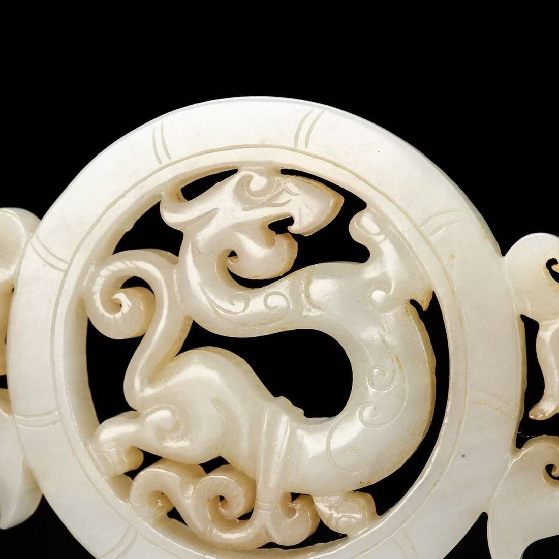 A Exquisite Hotan Jade Dragon Pattern Bi - 5