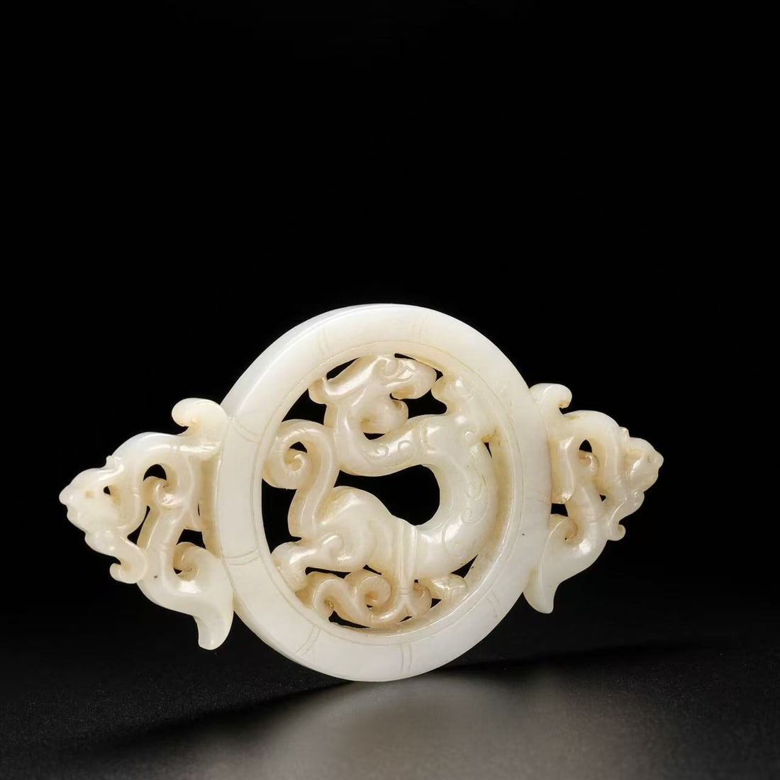 A Exquisite Hotan Jade Dragon Pattern Bi - 7