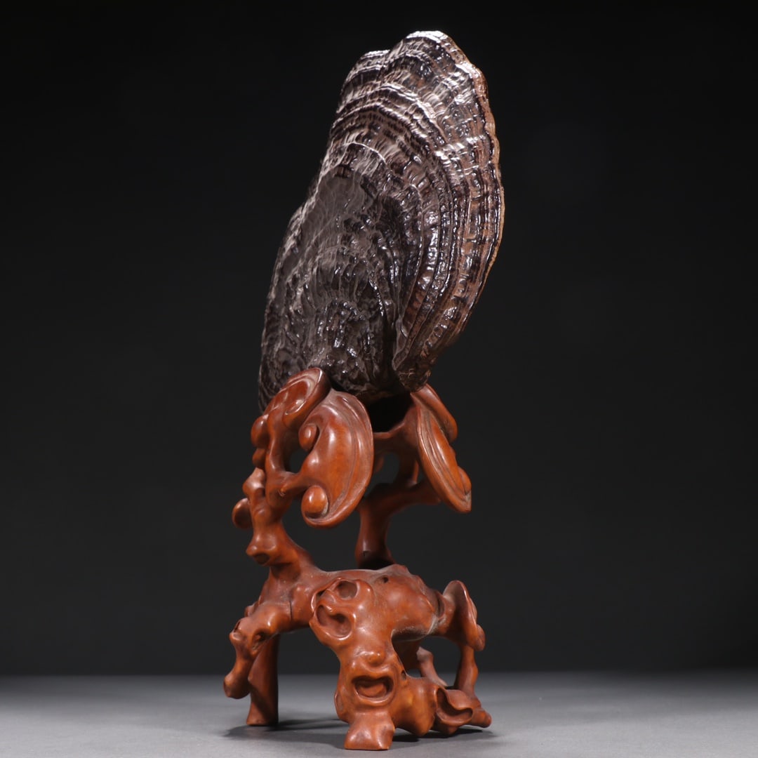 A Exquisite Bamboo Carved Ganoderma lucidum Pattern Ornament - 5