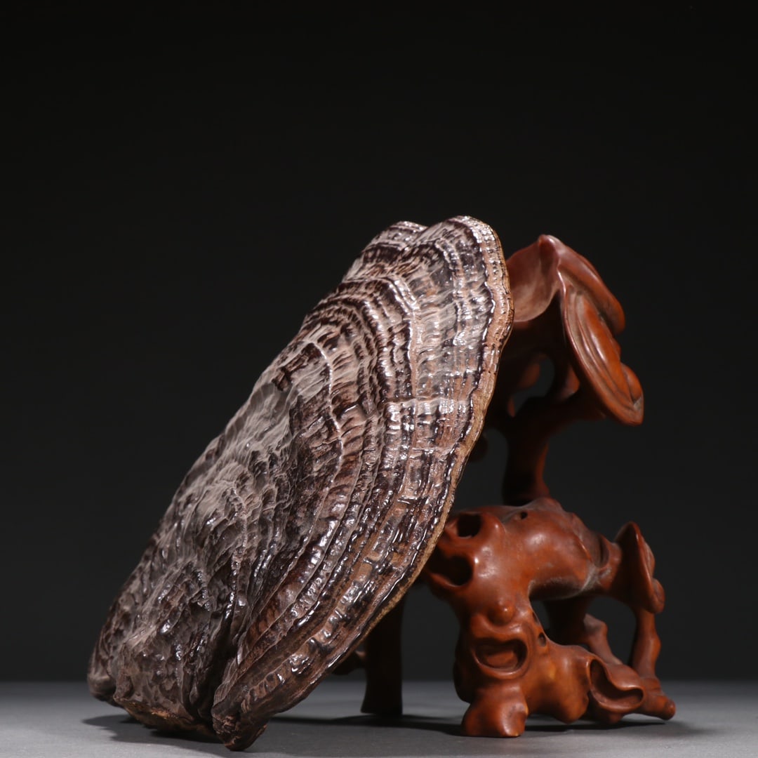A Exquisite Bamboo Carved Ganoderma lucidum Pattern Ornament - 9