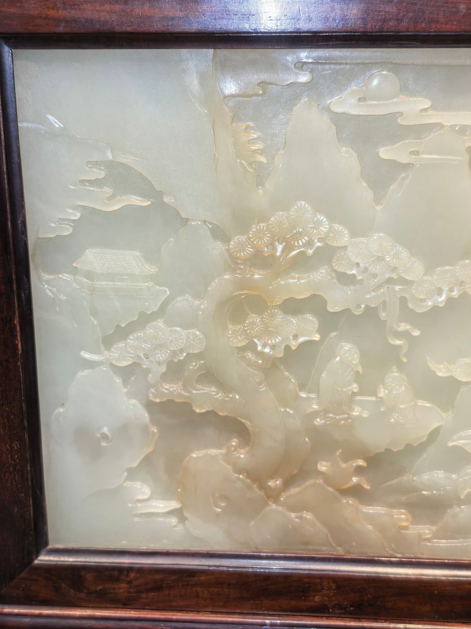 A Exquisite Hotan Jade Landscape Pattern Table Screen - 2