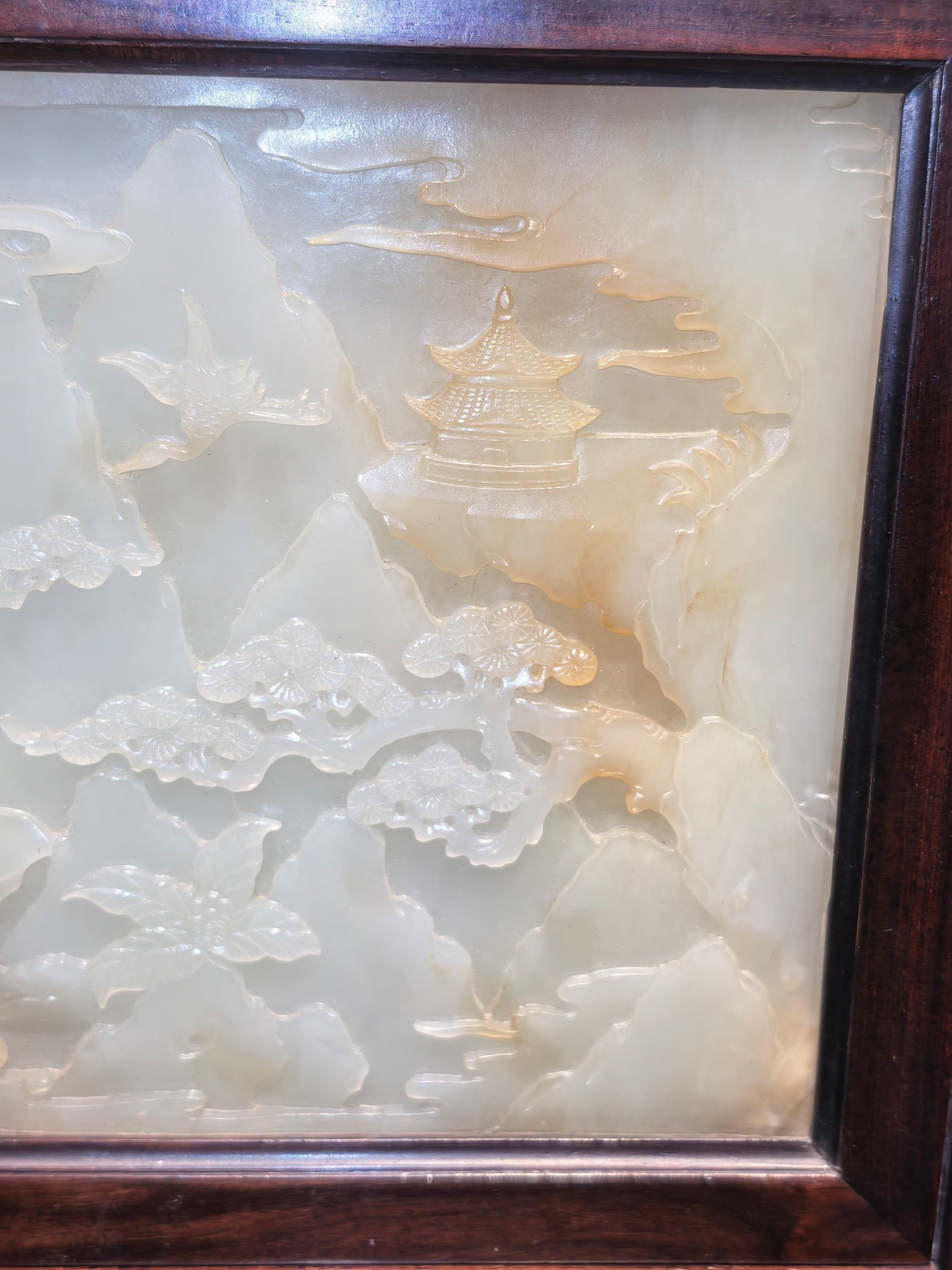 A Exquisite Hotan Jade Landscape Pattern Table Screen - 3