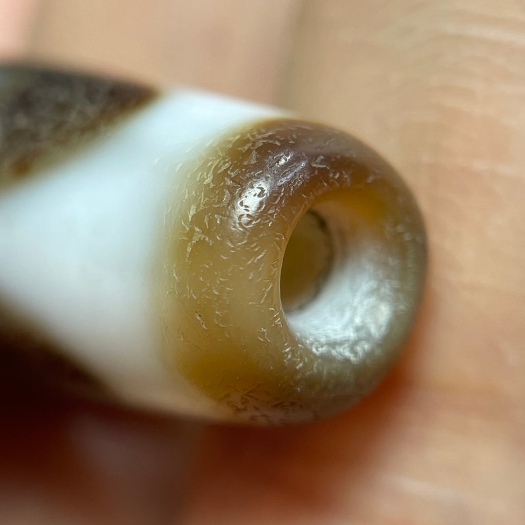 A Exquisite Tiger Tooth Dzi bead - 9