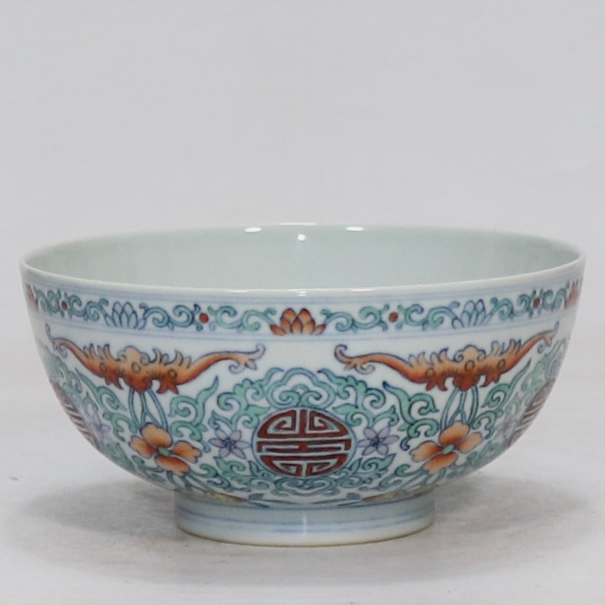 A Exquisite Doucai Bat Pattern Bowl - 3
