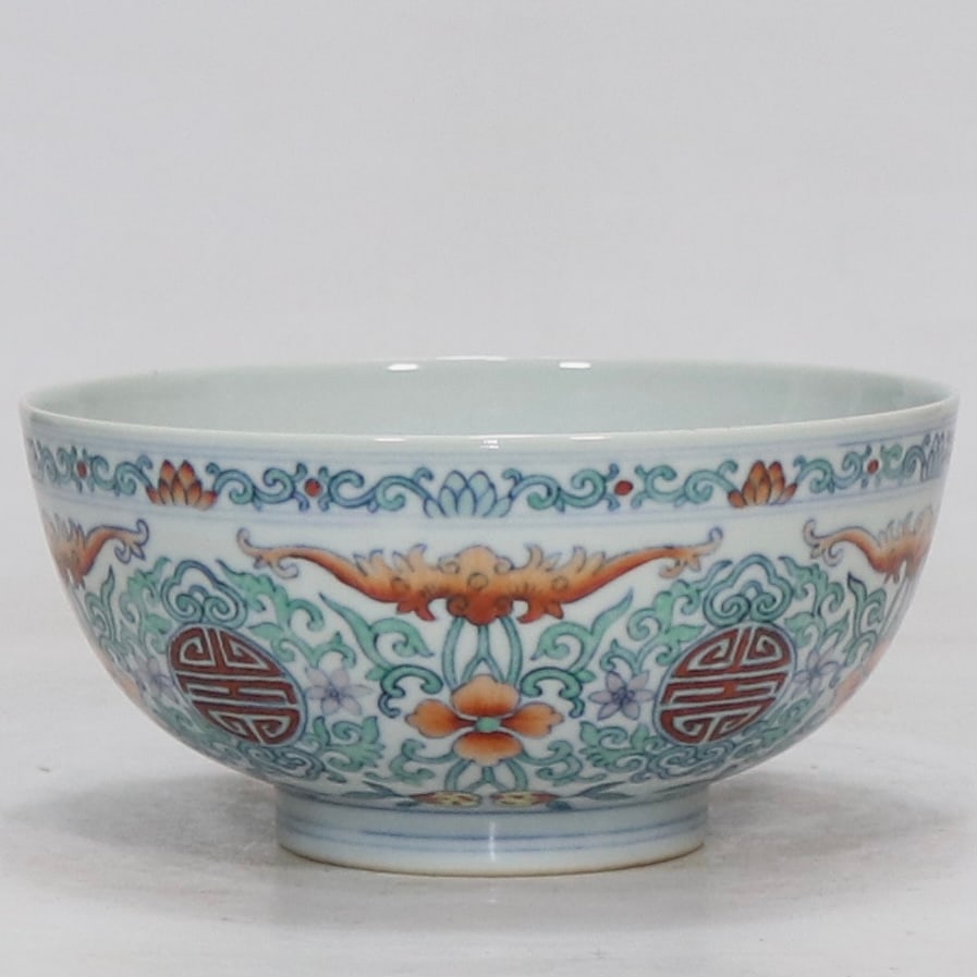 A Exquisite Doucai Bat Pattern Bowl - 4