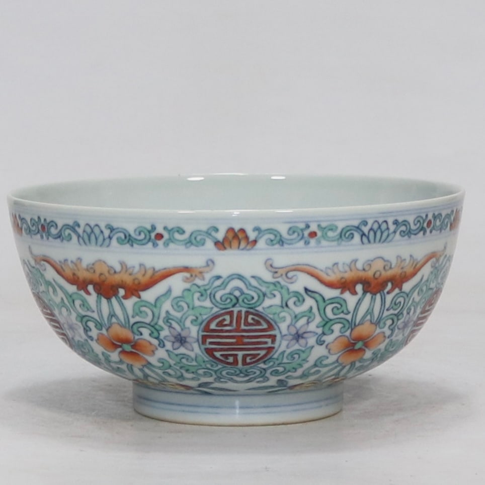 A Exquisite Doucai Bat Pattern Bowl - 5