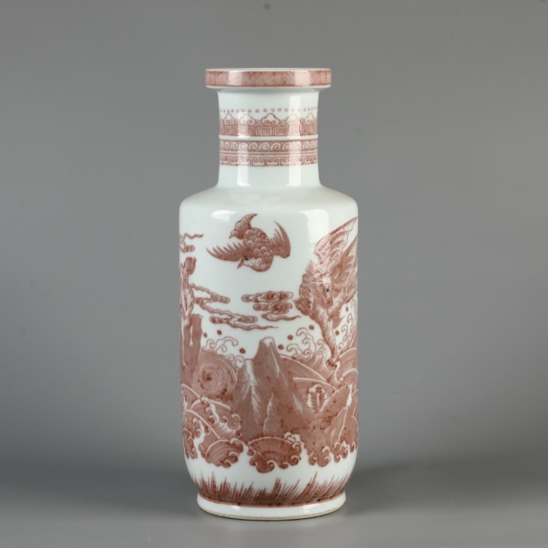 A Exquisite Underglaze-Red Dragon Pattern Vase - 5