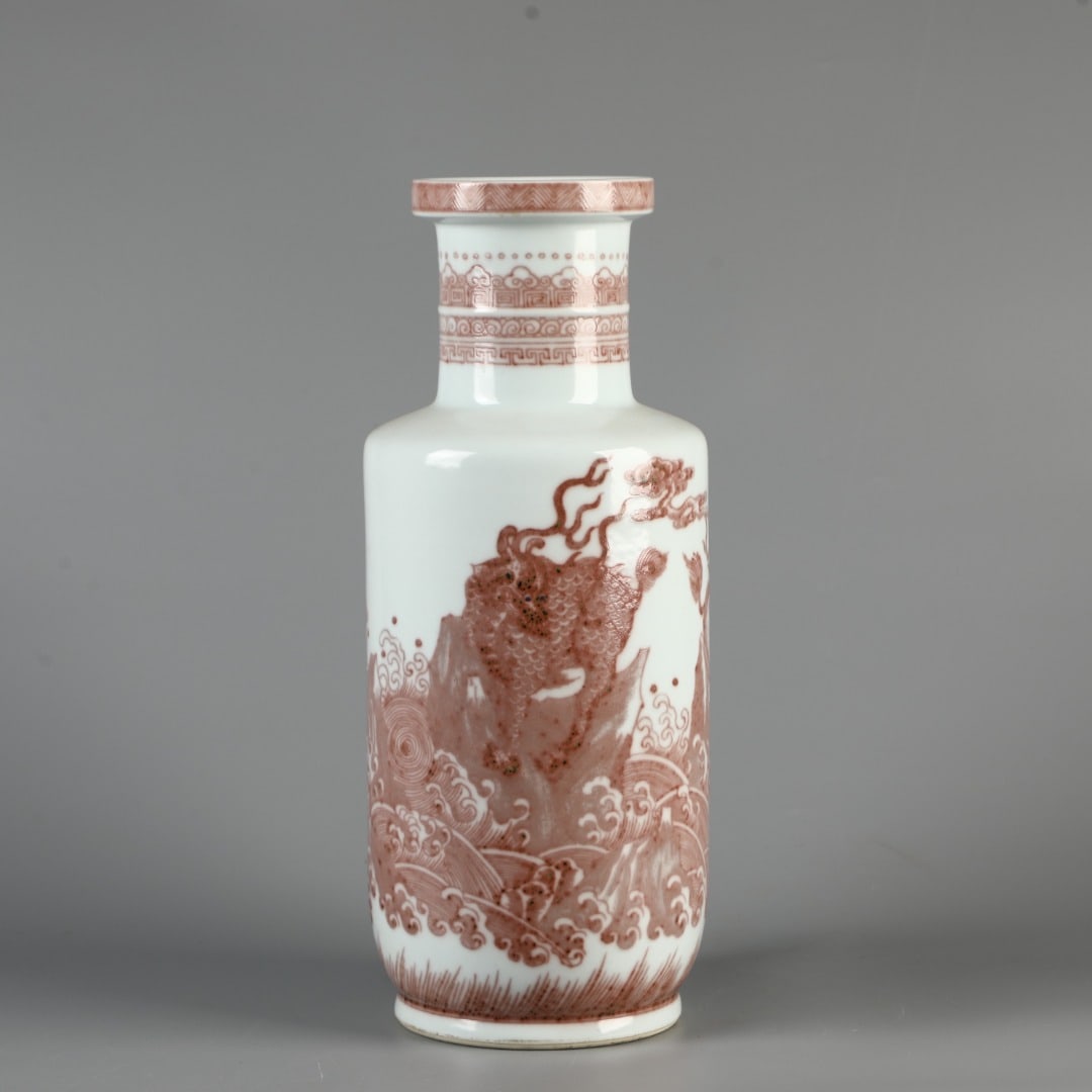A Exquisite Underglaze-Red Dragon Pattern Vase - 7