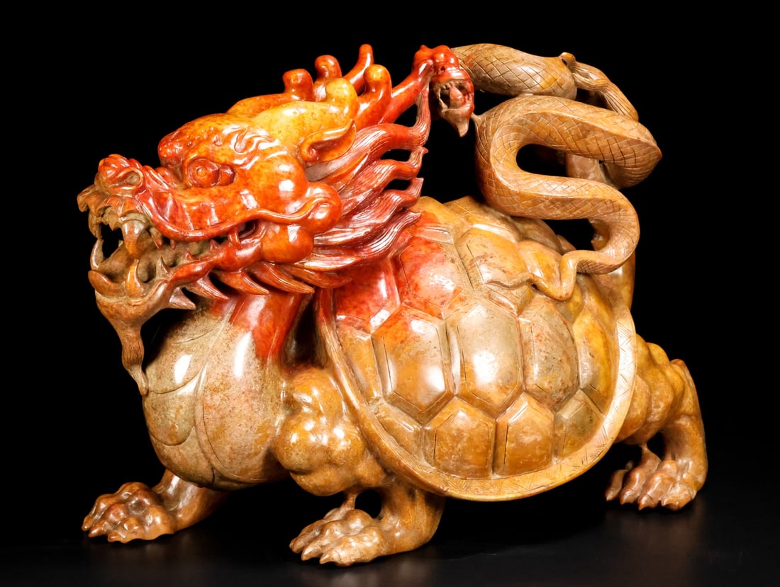 A Exquisite Hotan Jade Dragon Turtle - 2