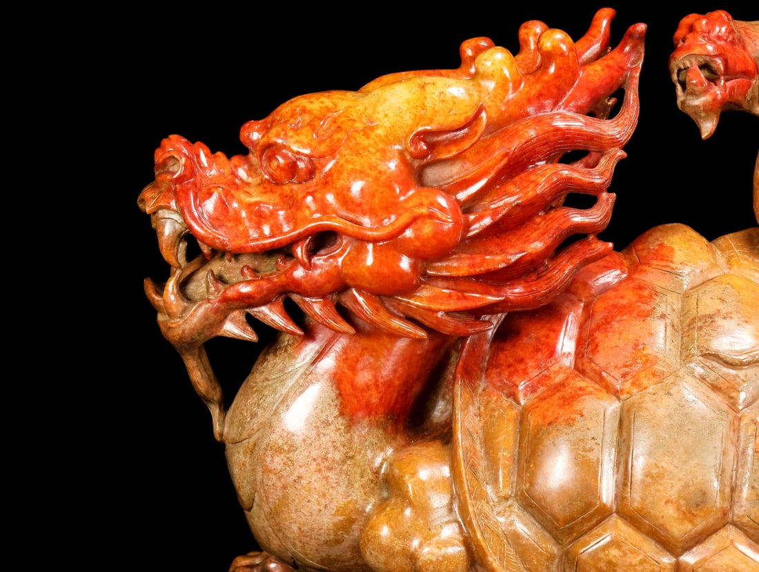 A Exquisite Hotan Jade Dragon Turtle - 4