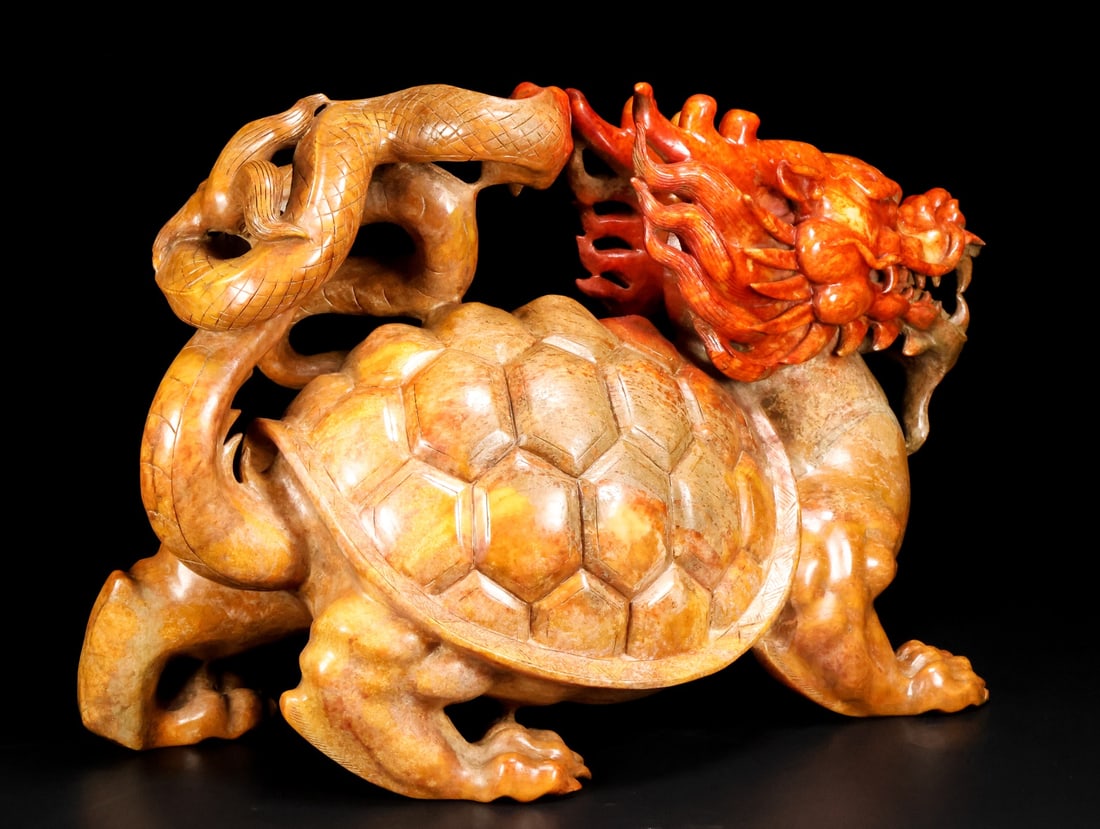 A Exquisite Hotan Jade Dragon Turtle - 7