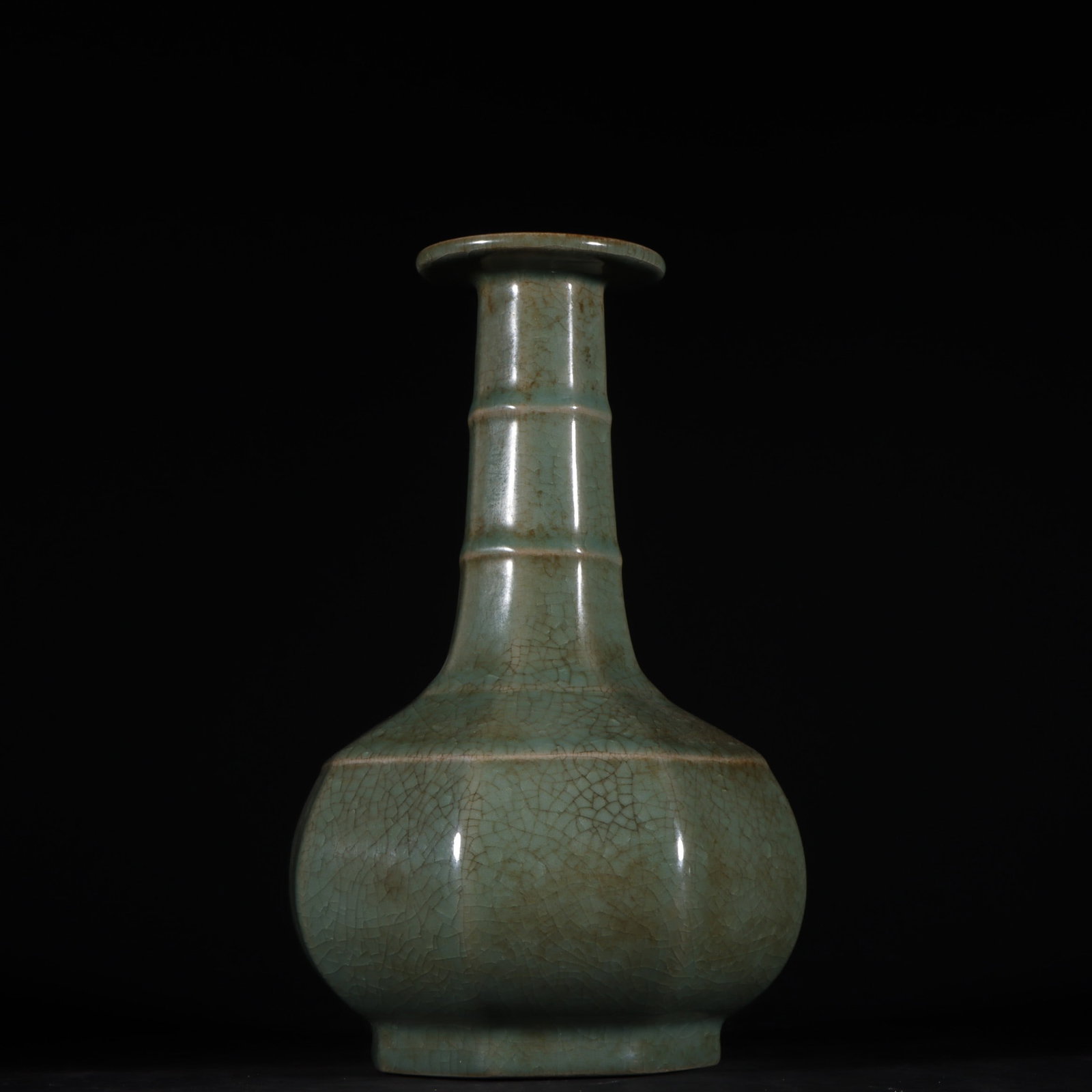 A Exquisite Ru yao Sky Blue Glazed string pattern Vase - 4