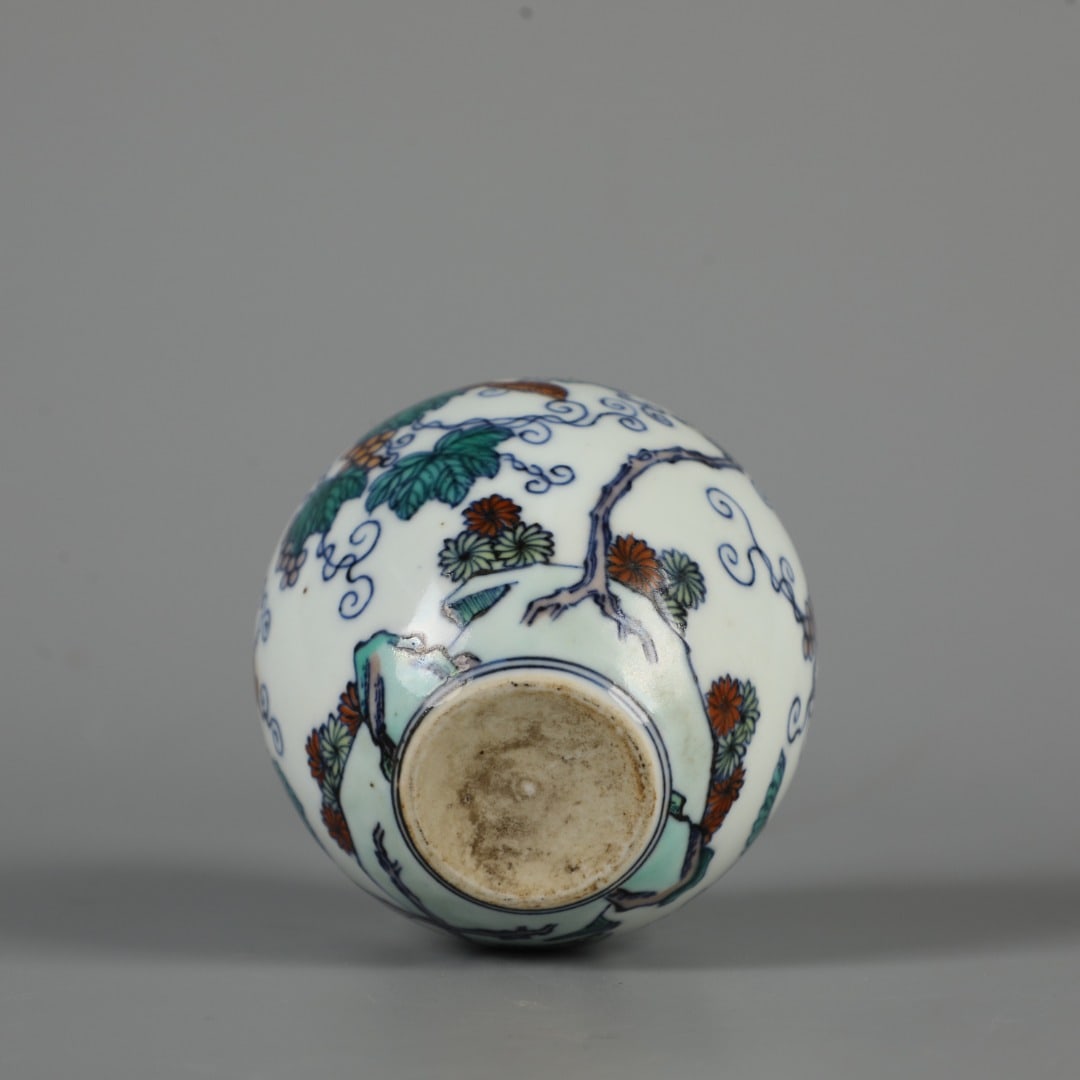 A Exquisite Doucai Squirrel and Grapes Pattern Jar - 6