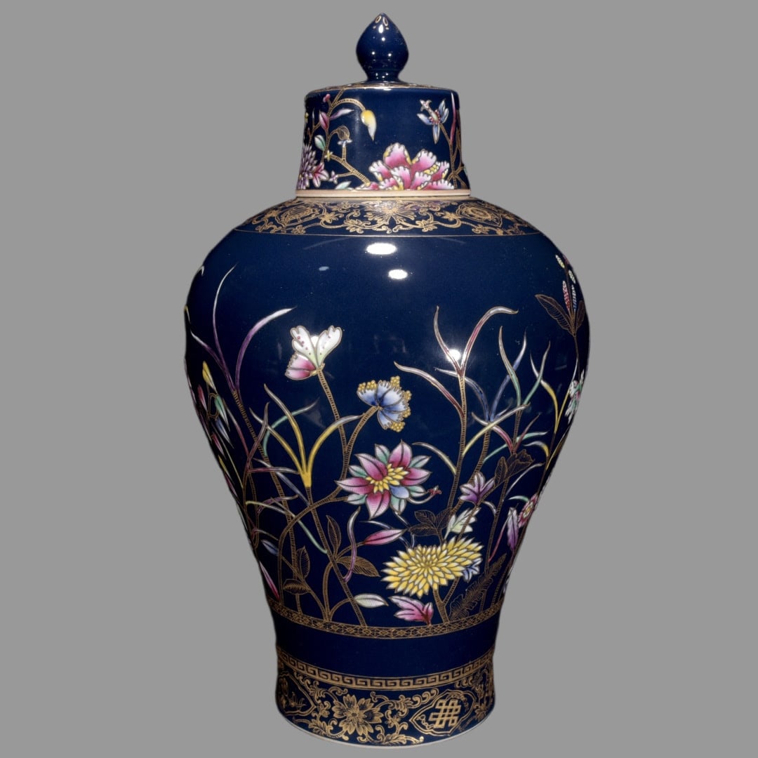 A Exquisite Ji Blue Glazed Flower Pattern Vase - 3