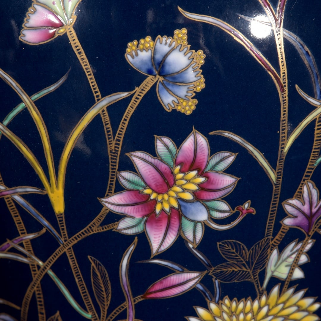A Exquisite Ji Blue Glazed Flower Pattern Vase - 5