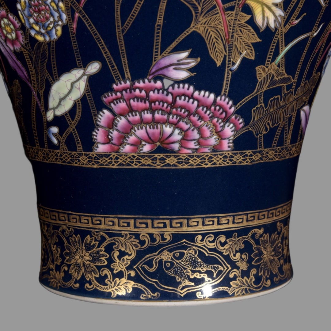 A Exquisite Ji Blue Glazed Flower Pattern Vase - 6