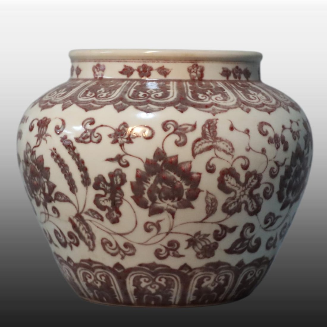 A Exquisite Underglaze-Red Flower Pattern Jar - 2