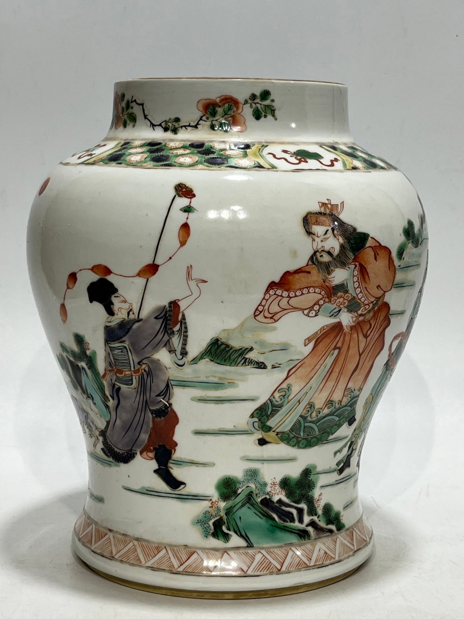 An Exquisite Wucai Figure Pattern Jar: An Exquisite Wucai Figure Pattern Jar,Qing Dynasty,China,Size:9.8in 五彩人物纹罐,中国清代