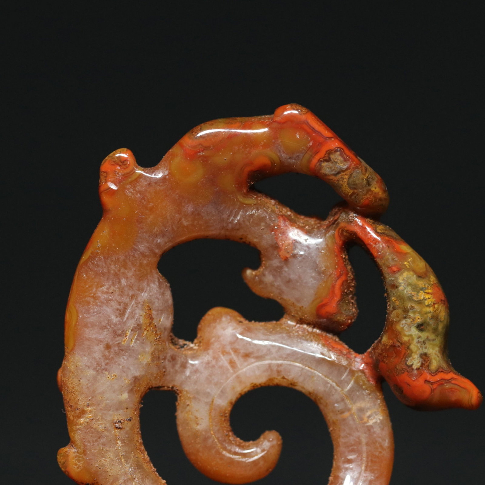 An Exquisite Agate Chi-Dragon Pattern Pendant - 8