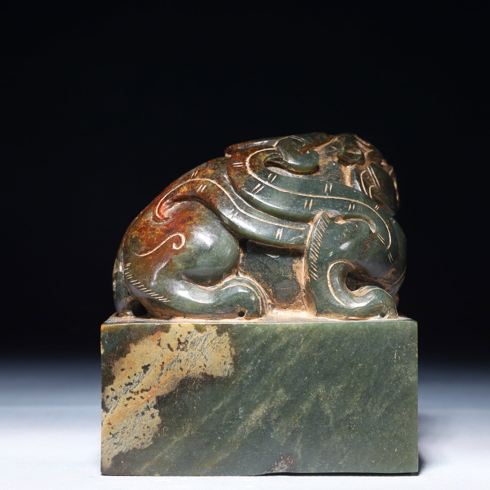 An Exquisite Jasper Beast Seal - 4