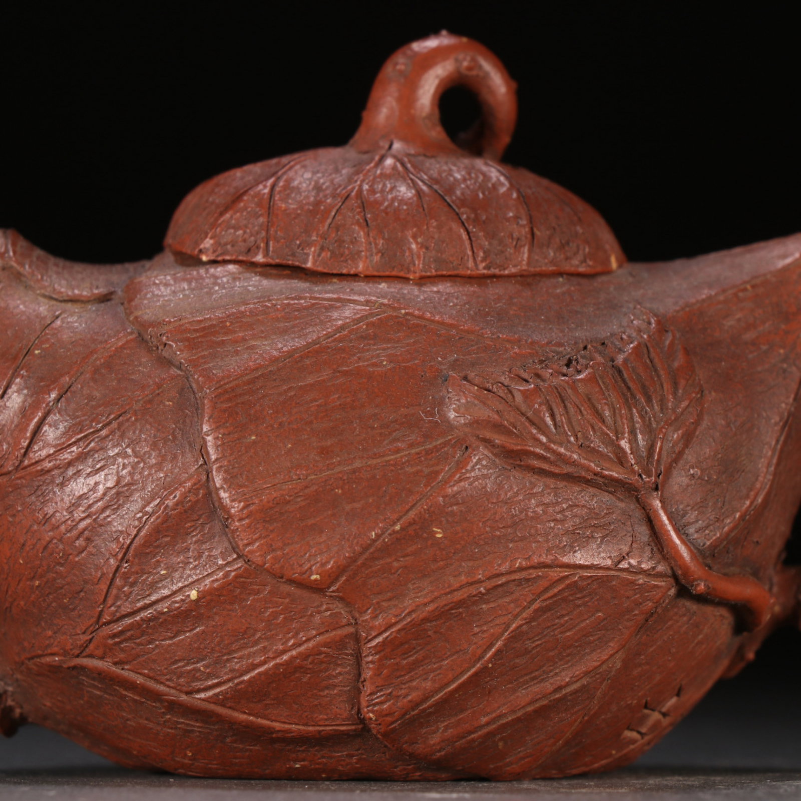 A Rare Purple Sands Leaf Pattern Teapot - 2