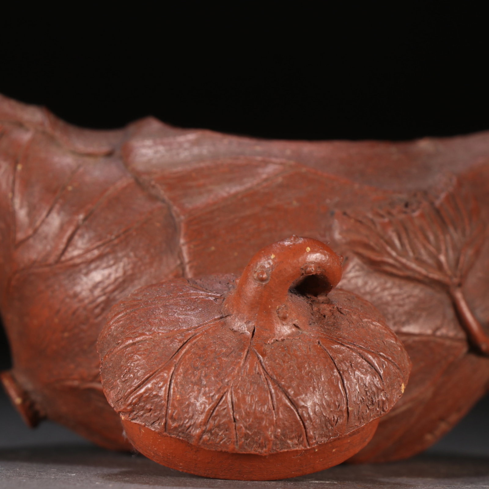 A Rare Purple Sands Leaf Pattern Teapot - 3