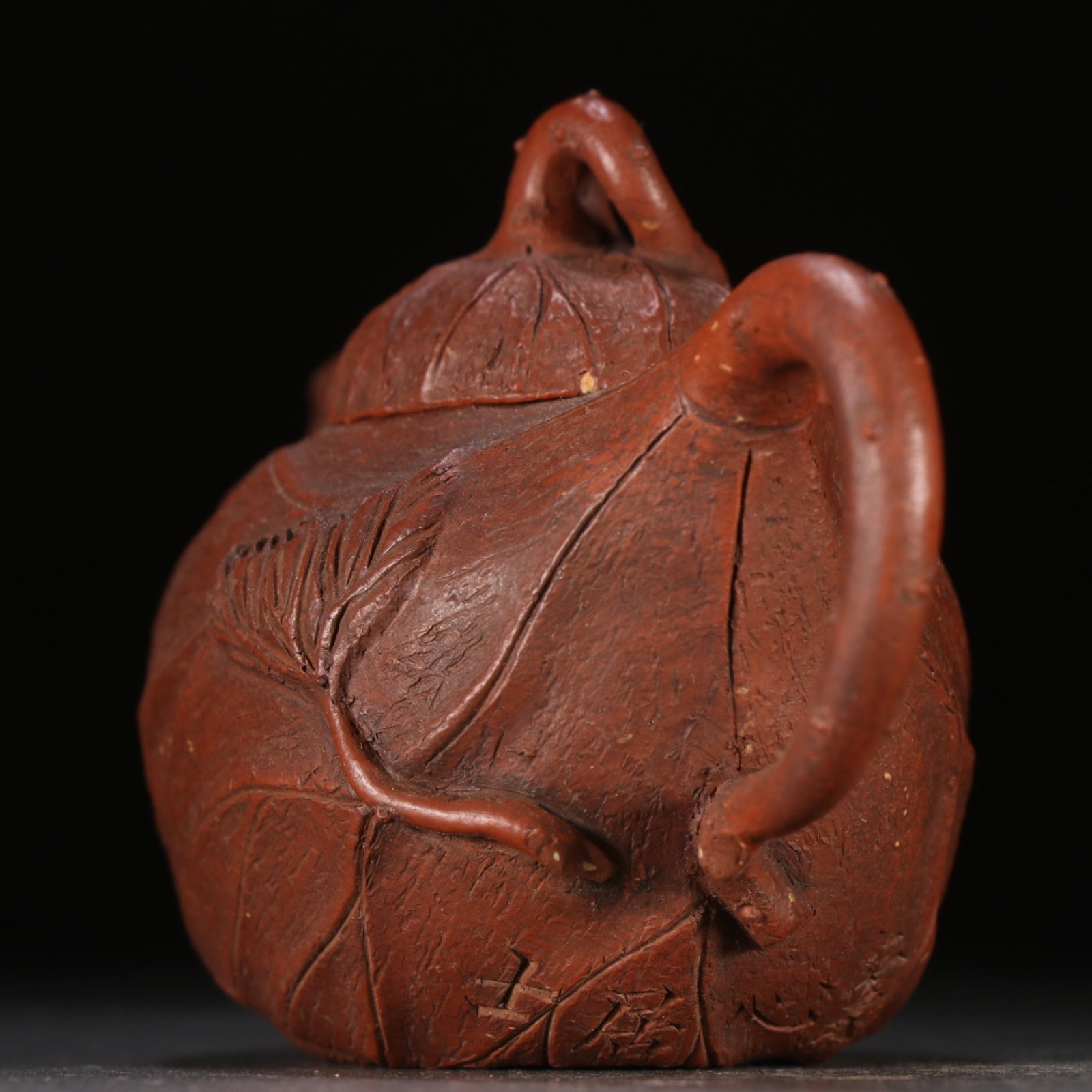 A Rare Purple Sands Leaf Pattern Teapot - 4