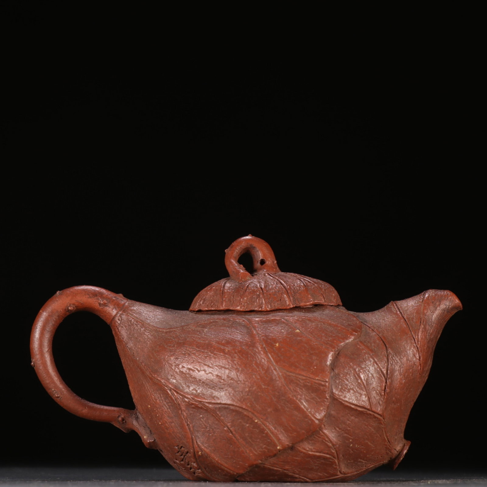 A Rare Purple Sands Leaf Pattern Teapot - 5