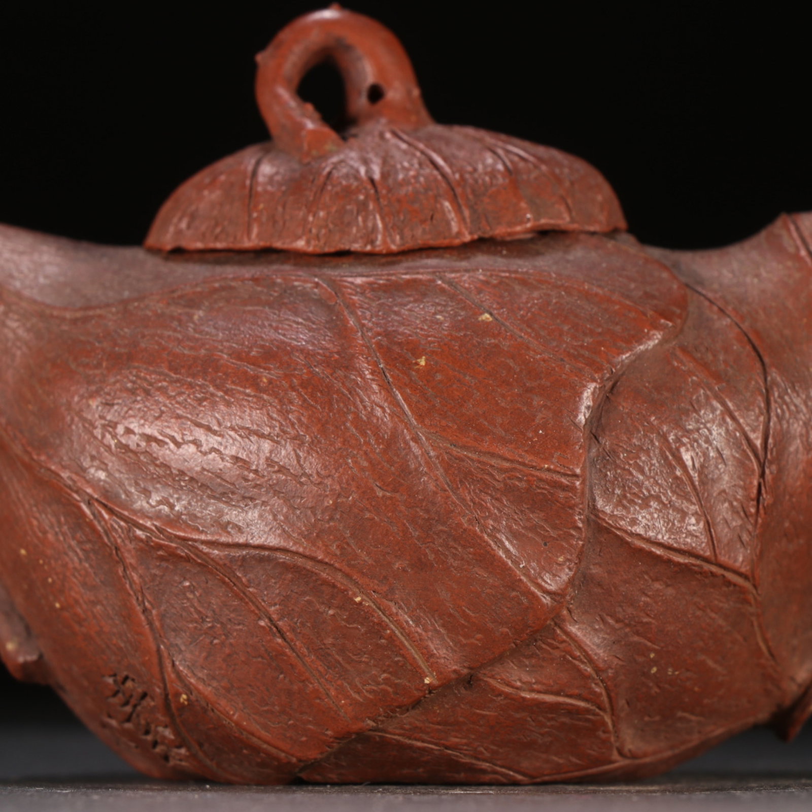 A Rare Purple Sands Leaf Pattern Teapot - 6