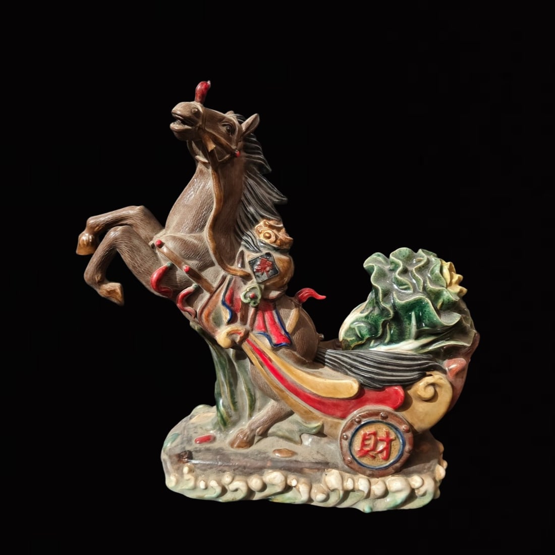 A Rare Shiwan yao Horse Ornament: A Rare Shiwan yao Horse Ornament,the Republic of China,With Mark,Size:13.8inx5.1inx12.4in