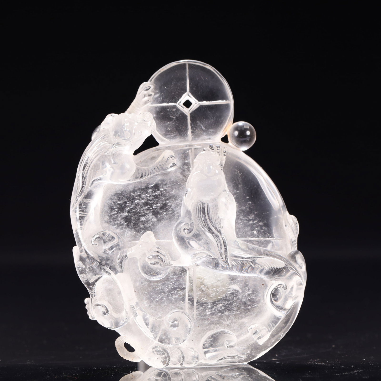 An Exquisite Crystal Chi-Dragon Pattern Pendant - 2