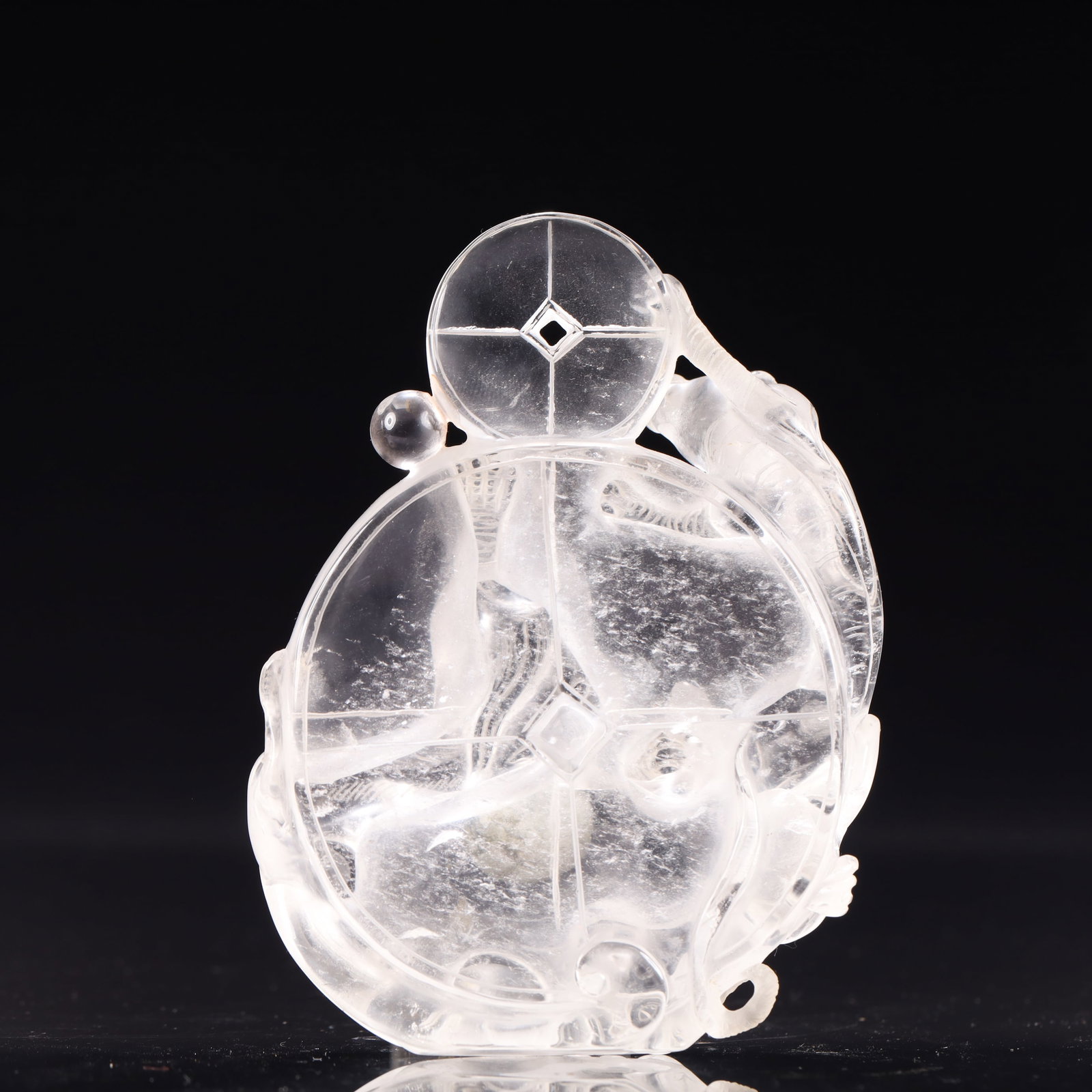 An Exquisite Crystal Chi-Dragon Pattern Pendant - 4