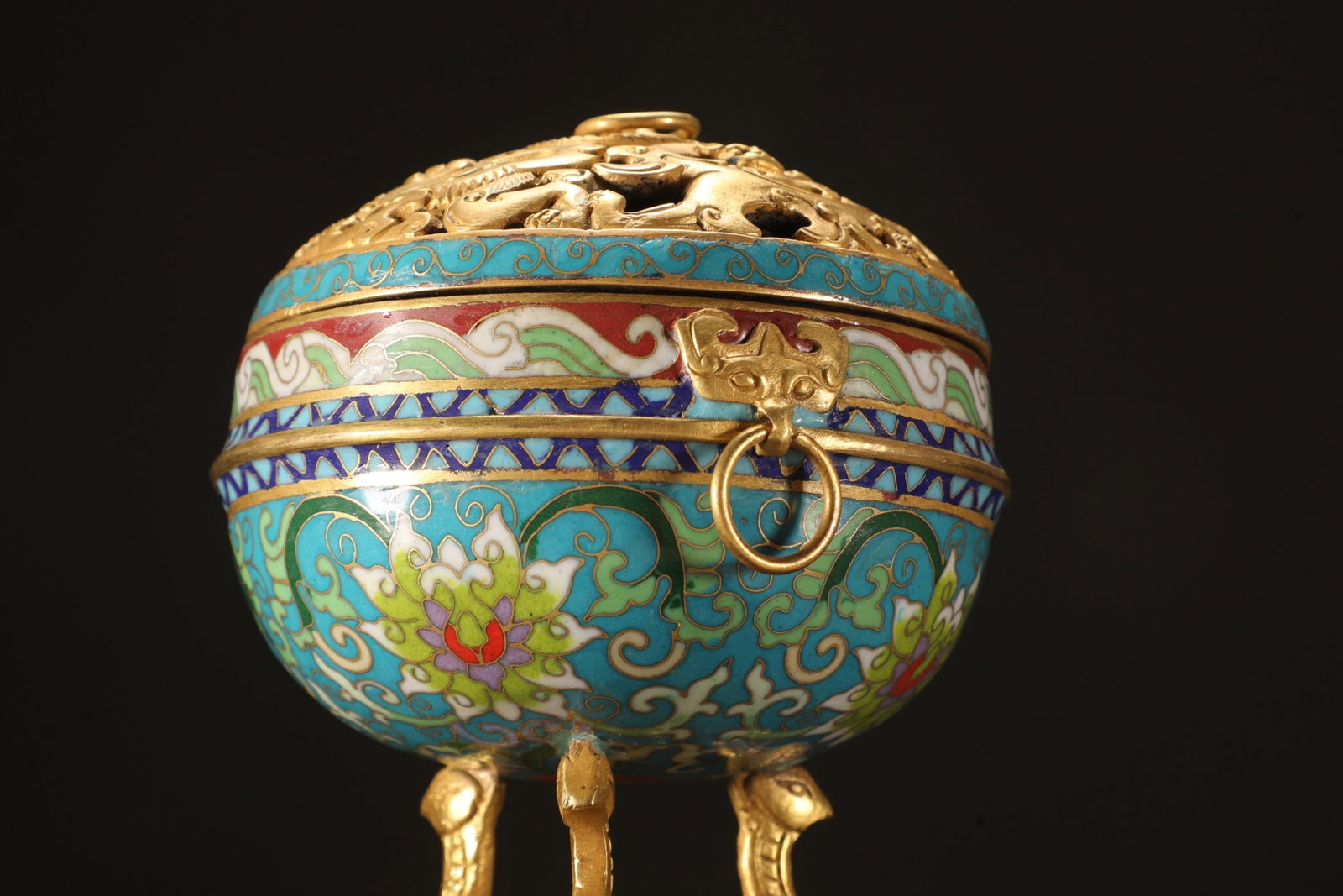 An Exquisite Cloisonne Lotus Pattern Hatstand - 7