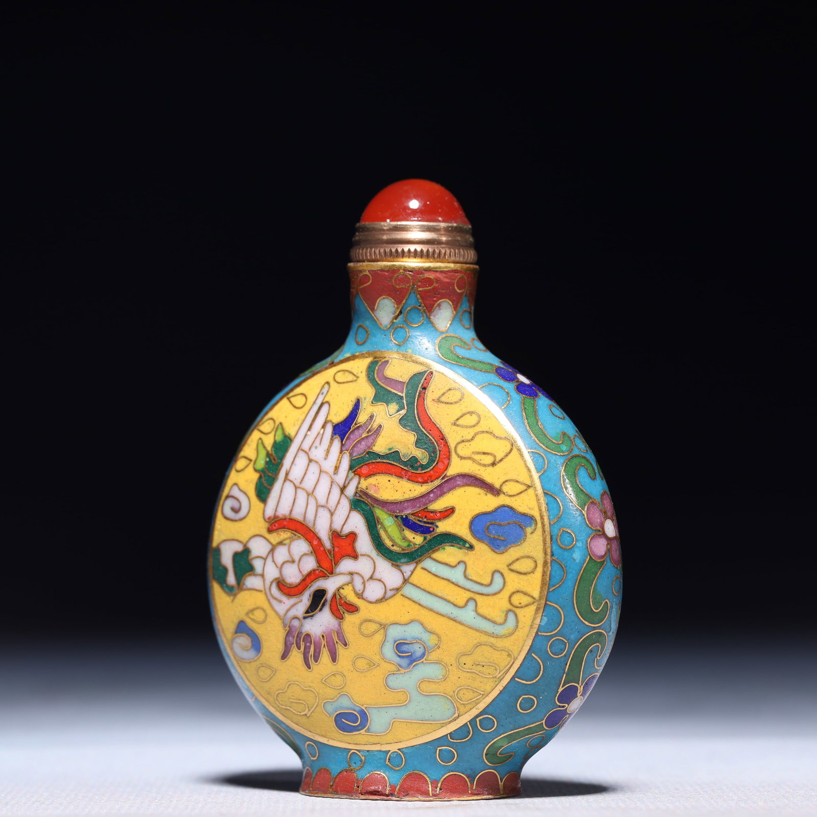 An Exquisite Cloisonne Auspicious Cloud and Phoenix Pattern Snuff Bottle - 2