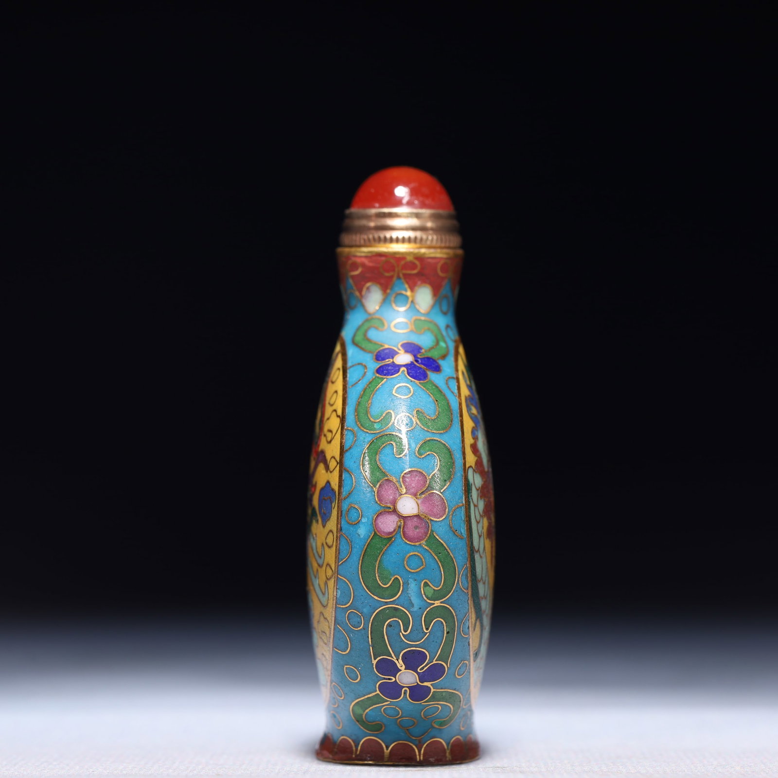An Exquisite Cloisonne Auspicious Cloud and Phoenix Pattern Snuff Bottle - 3